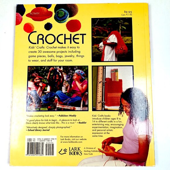 COPY - Crochet Kids Crafts Book Jane Davis 112 Pgs Jewelry Hats Purses Pillows … - Picture 15 of 16